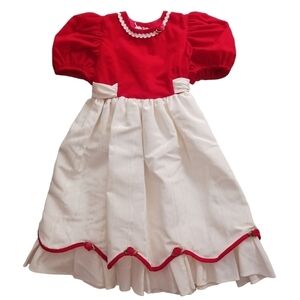 Youngsport Red Velvet Ivory Taffeta Dress